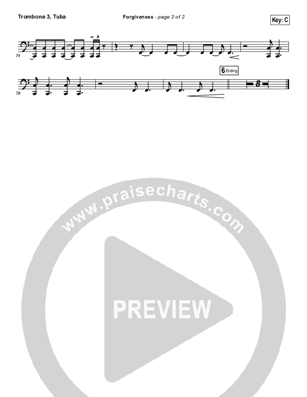 Forgiveness Trombone 3/Tuba (Matthew West)