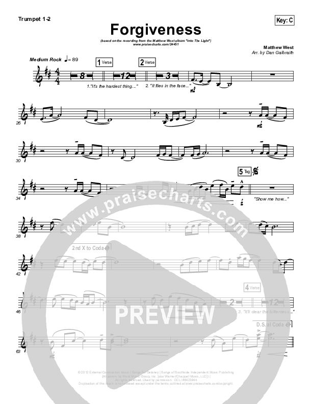 Forgiveness Brass Pack (Matthew West)