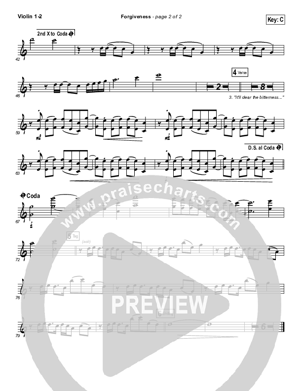 Forgiveness Violin 1/2 (Matthew West)