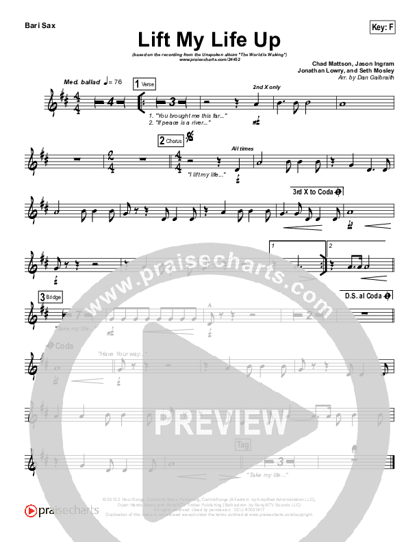 Lift My Life Up Bari Sax (Unspoken)