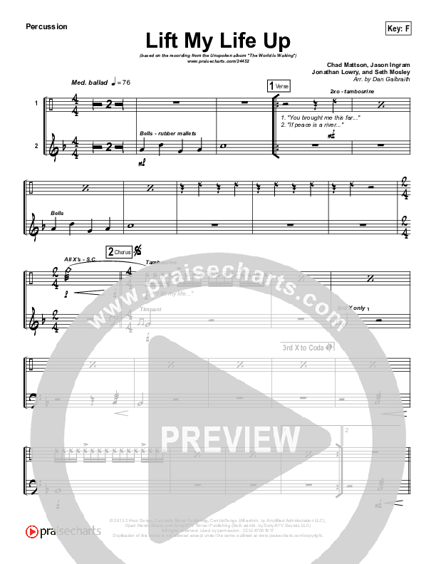 Lift My Life Up Percussion (Unspoken)