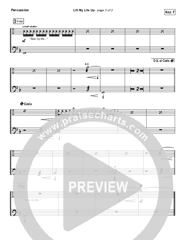 Lift My Life Up Percussion (Unspoken)