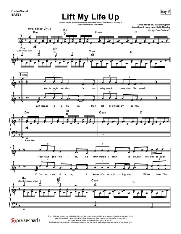 Lift My Life Up Piano/Vocal (SATB) (Unspoken)