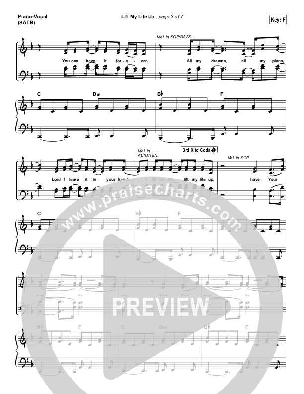 Lift My Life Up Piano/Vocal & Lead (Unspoken)