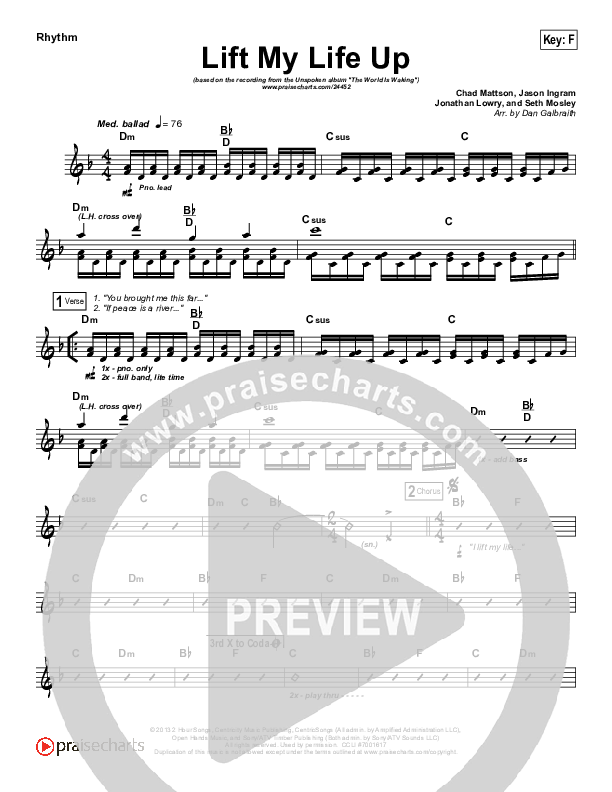 Lift My Life Up Rhythm Chart (Unspoken)