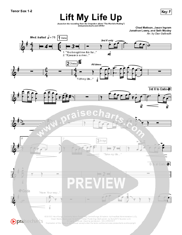 Lift My Life Up Tenor Sax 1/2 (Unspoken)