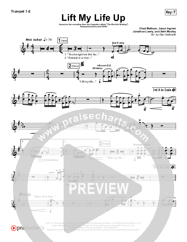 Lift My Life Up Trumpet 1,2 (Unspoken)