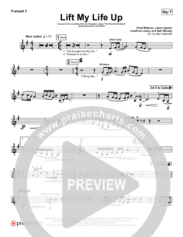 Lift My Life Up Trumpet 3 (Unspoken)