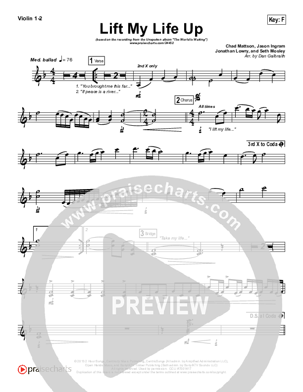 Lift My Life Up Violin 1/2 (Unspoken)