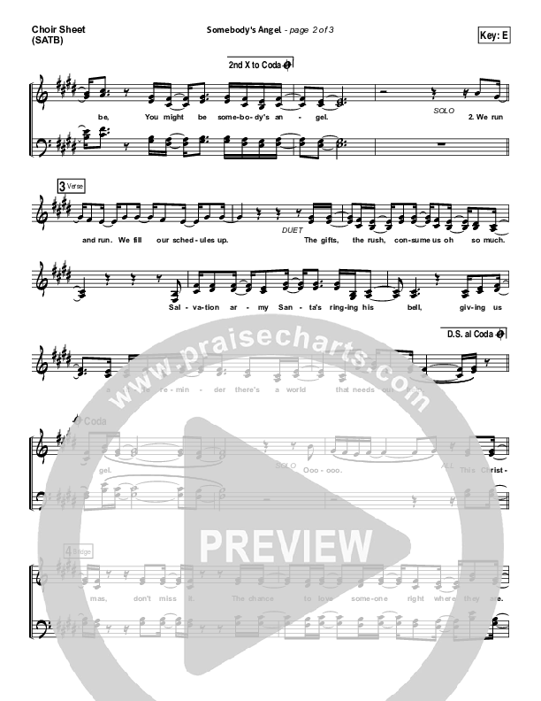 Somebody's Angel Choir Sheet (SATB) (Mandisa)