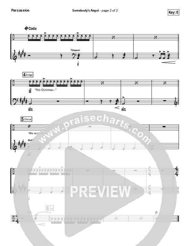 Somebody's Angel Percussion (Mandisa)