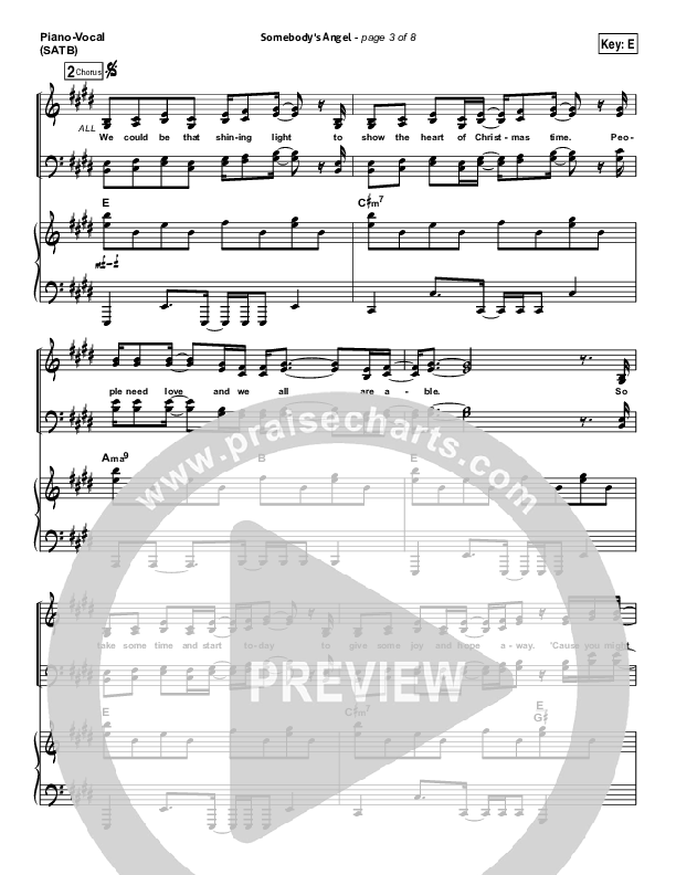 Somebody's Angel Piano/Vocal (SATB) (Mandisa)