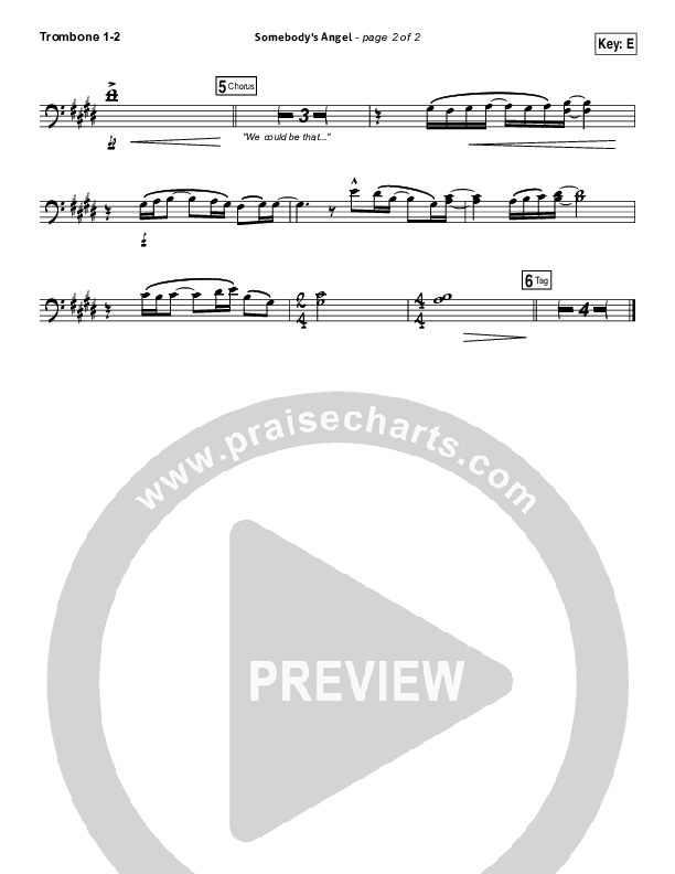 Somebody's Angel Trombone 1/2 (Mandisa)