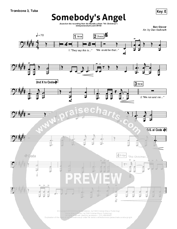 Somebody's Angel Trombone 3/Tuba (Mandisa)