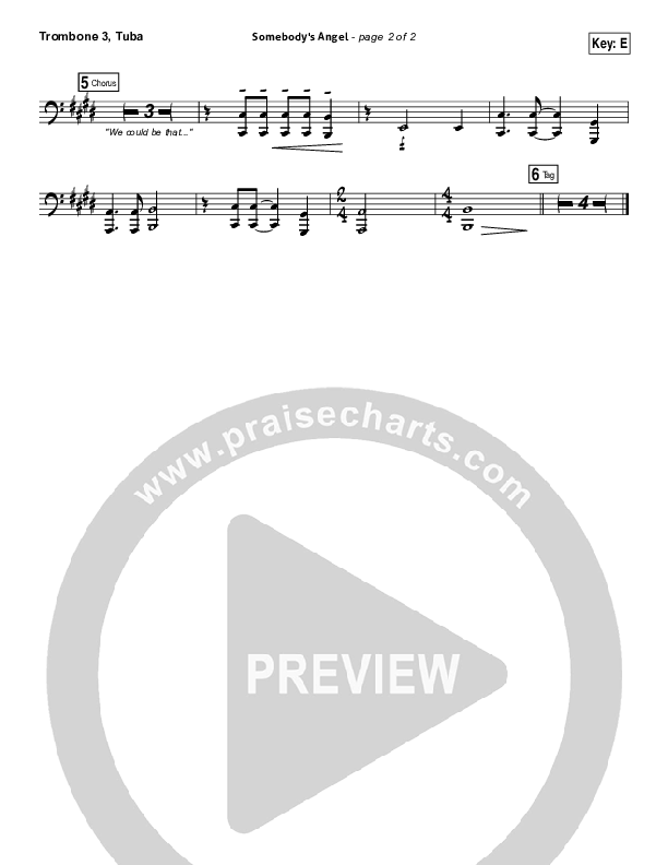 Somebody's Angel Trombone 3/Tuba (Mandisa)