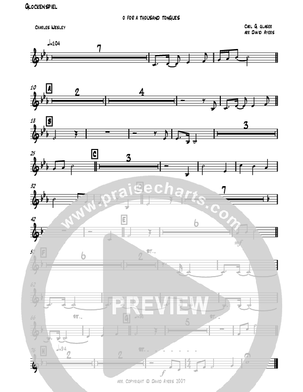 O For A Thousand Tongues (Instrumental) Bass Guitar (David Ayers)