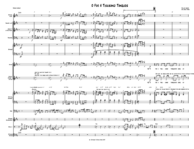 O For A Thousand Tongues (Instrumental) Conductor's Score (David Ayers)