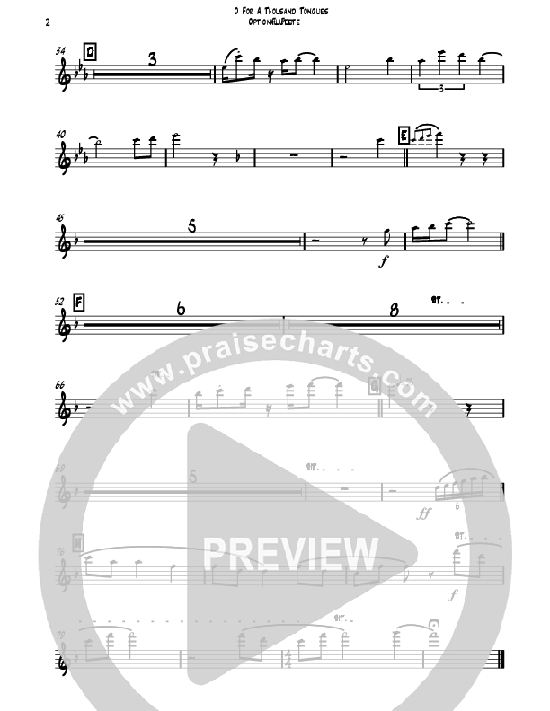 O For A Thousand Tongues (Instrumental) Flute (David Ayers)