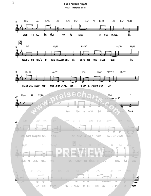O For A Thousand Tongues (Instrumental) Hymn Sheet (SATB) (David Ayers)