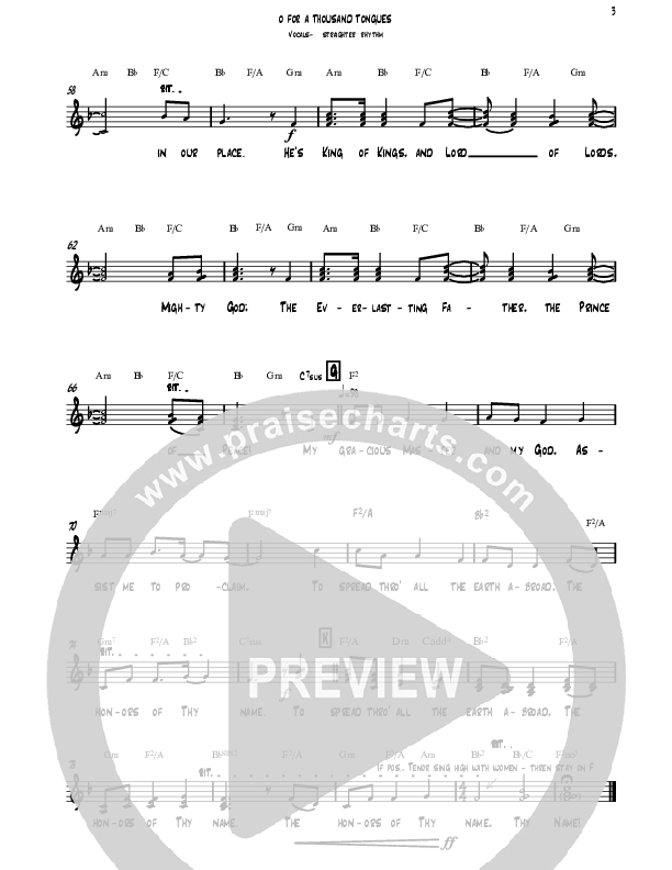 O For A Thousand Tongues (Instrumental) Hymn Sheet (SATB) (David Ayers)