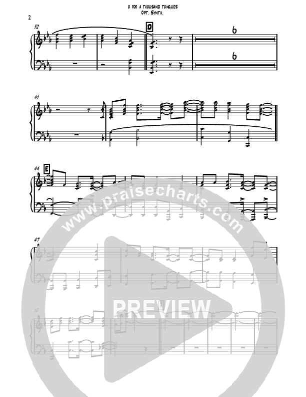 O For A Thousand Tongues (Instrumental) Synth (David Ayers)