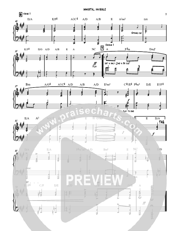 Immortal Invisible Piano Sheet (David Ayers)