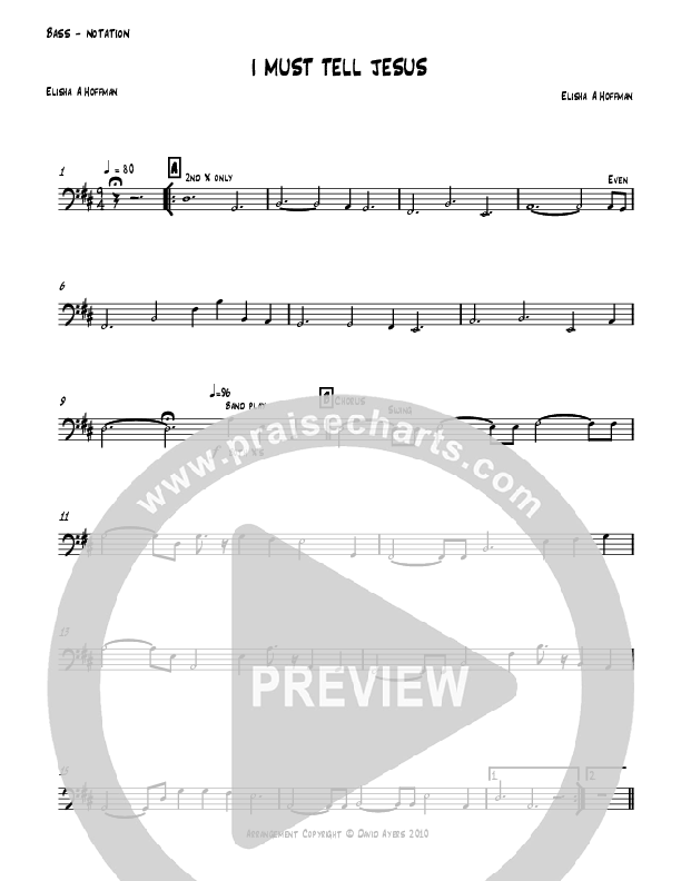 I Must Tell Jesus Bass Guitar (David Ayers)