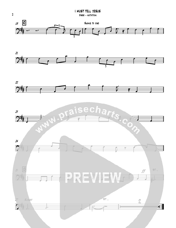 I Must Tell Jesus Bass Guitar (David Ayers)