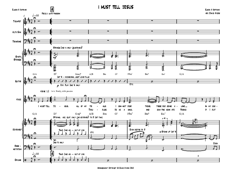 I Must Tell Jesus Conductor's Score (David Ayers)