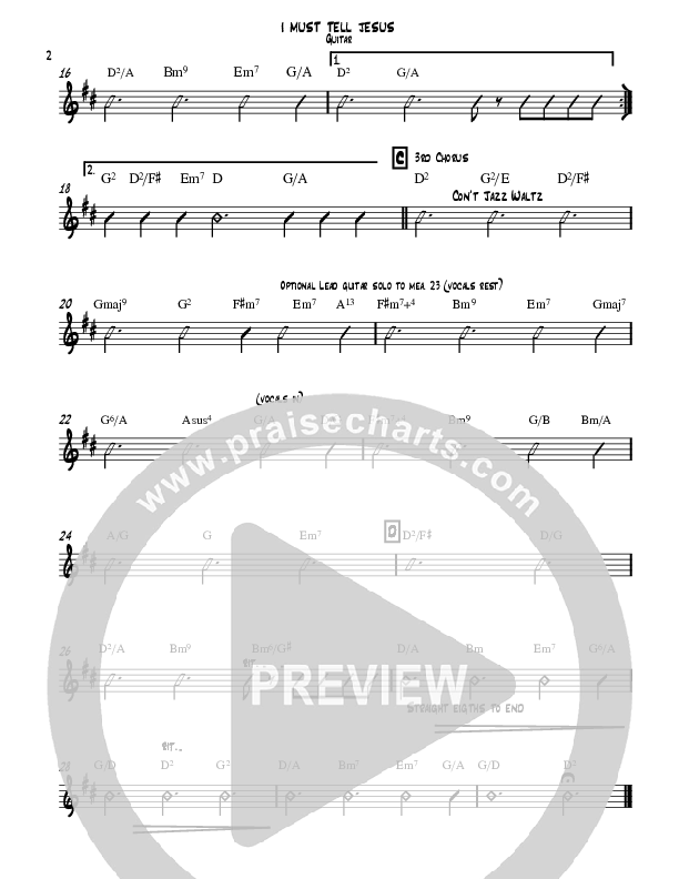 I Must Tell Jesus Guitar (David Ayers)