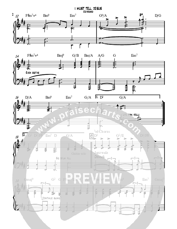 I Must Tell Jesus Synth (David Ayers)