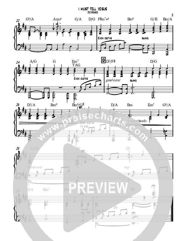 I Must Tell Jesus Synth (David Ayers)