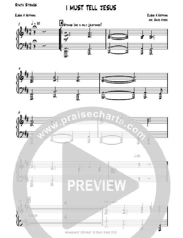 I Must Tell Jesus Synth Strings (David Ayers)