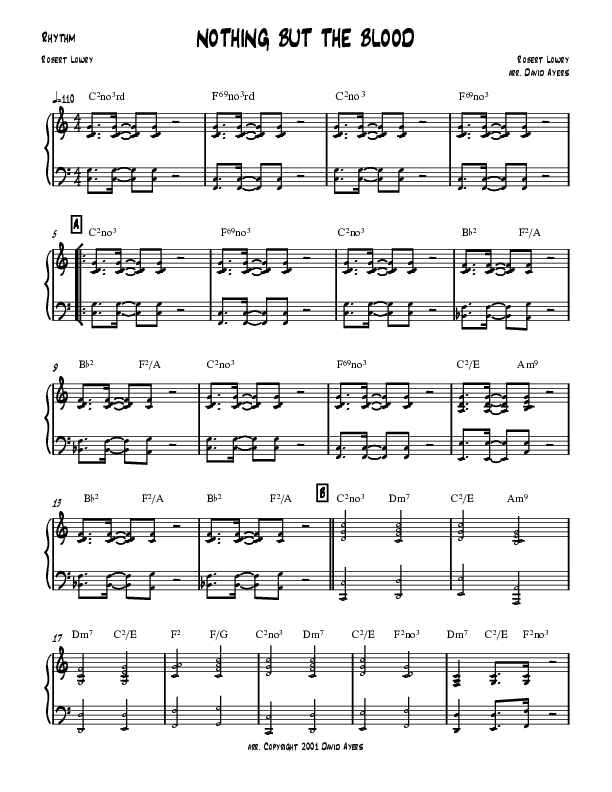Nothing But The Blood Rhythm Chart (David Ayers)
