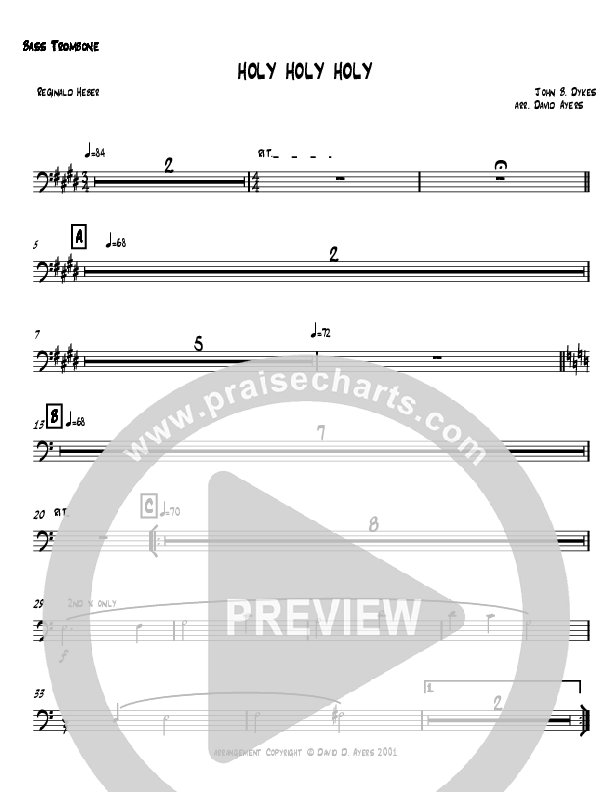 Holy Holy Holy Bass Trombone (David Ayers)