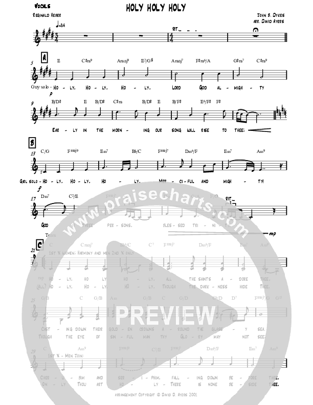 Holy Holy Holy Choir Sheet (David Ayers)