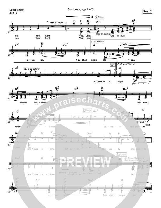 Glorious Lead Sheet (SAT) (Chris Tomlin / Passion)