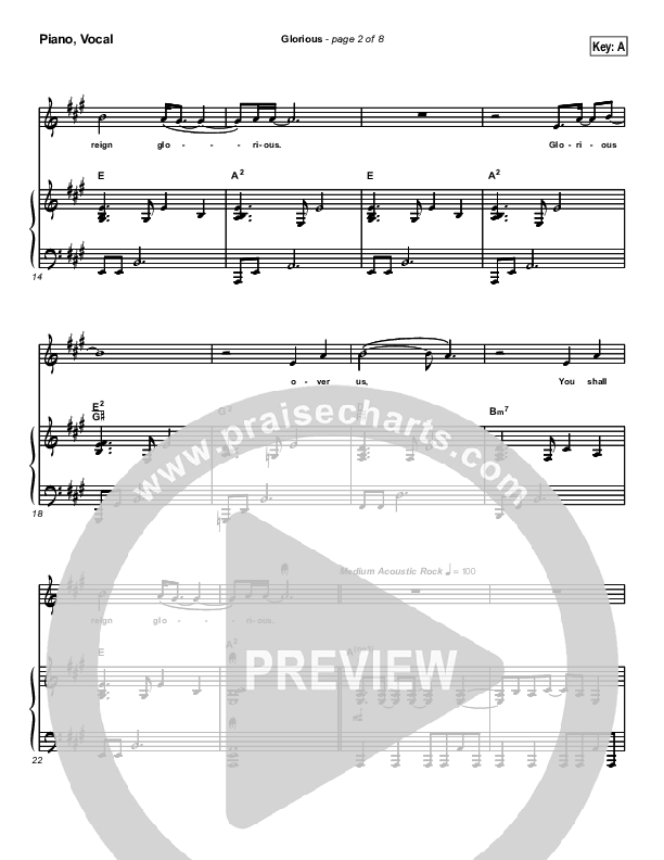 Glorious Piano/Vocal (Chris Tomlin / Passion)