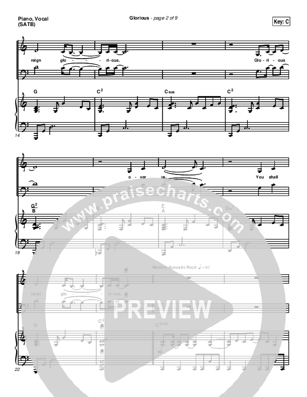 Glorious Piano/Vocal (SATB) (Chris Tomlin / Passion)