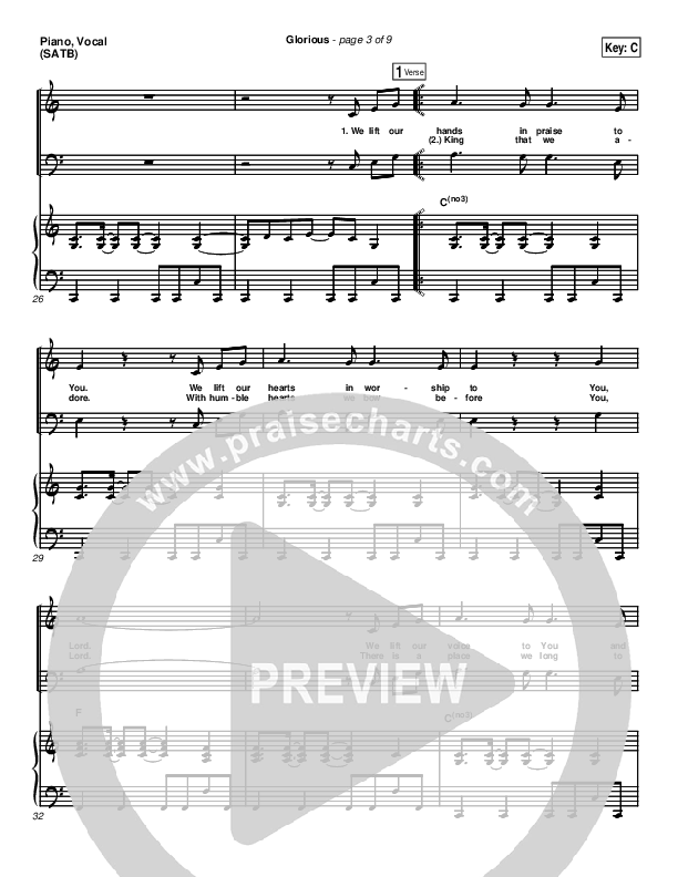 Glorious Piano/Vocal (SATB) (Chris Tomlin / Passion)