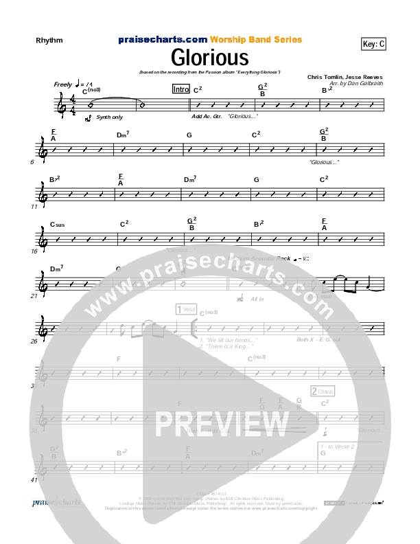 Glorious Rhythm Chart (Chris Tomlin / Passion)