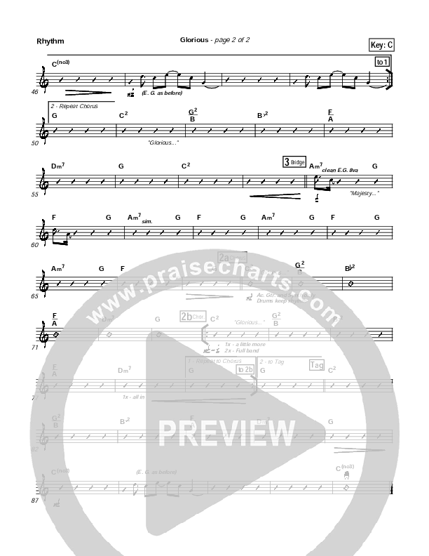 Glorious Rhythm Chart (Chris Tomlin / Passion)