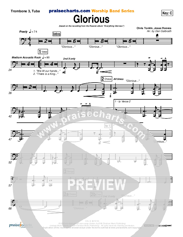 Glorious Trombone 3/Tuba (Chris Tomlin / Passion)