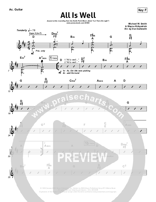 All Is Well Rhythm Chart (North Point Worship)