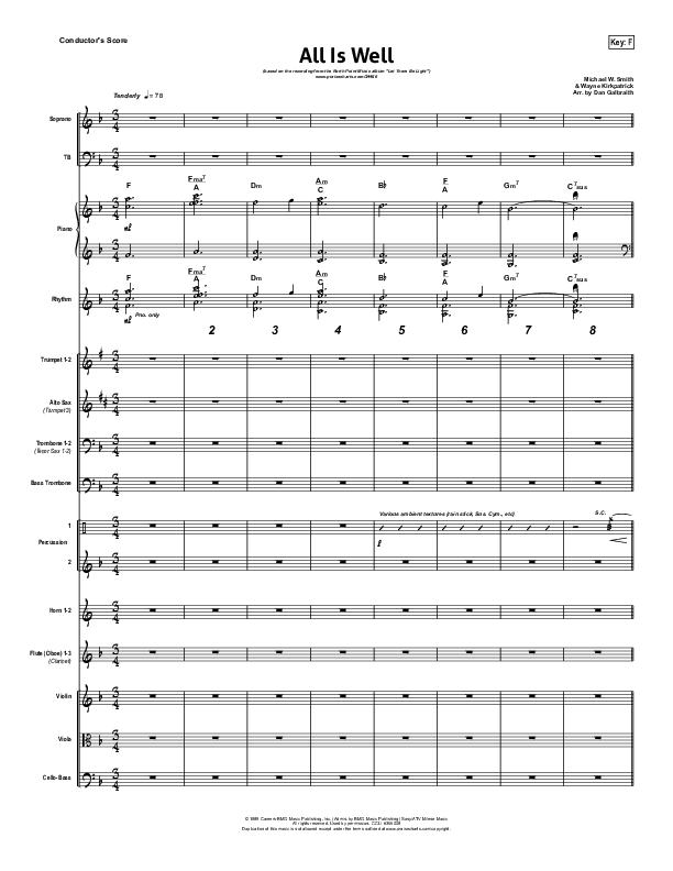 All Is Well Conductor's Score (North Point Worship)