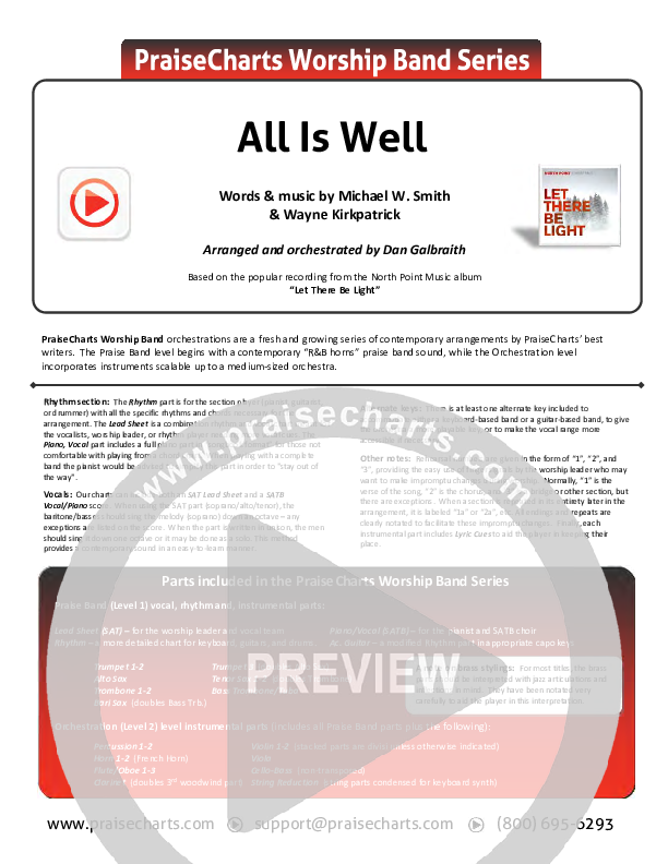 All Is Well Cover Sheet (North Point Worship)