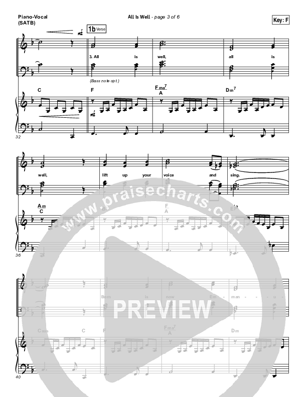 All Is Well Piano/Vocal (SATB) (North Point Worship)