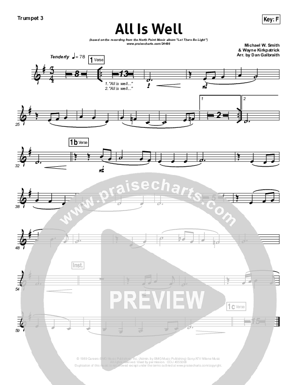 All Is Well Brass Pack (North Point Worship)