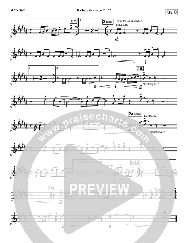 Hallelujah Alto Sax (North Point Worship)