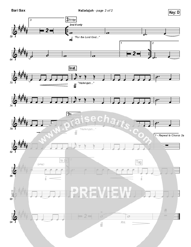 Hallelujah Bari Sax (North Point Worship)